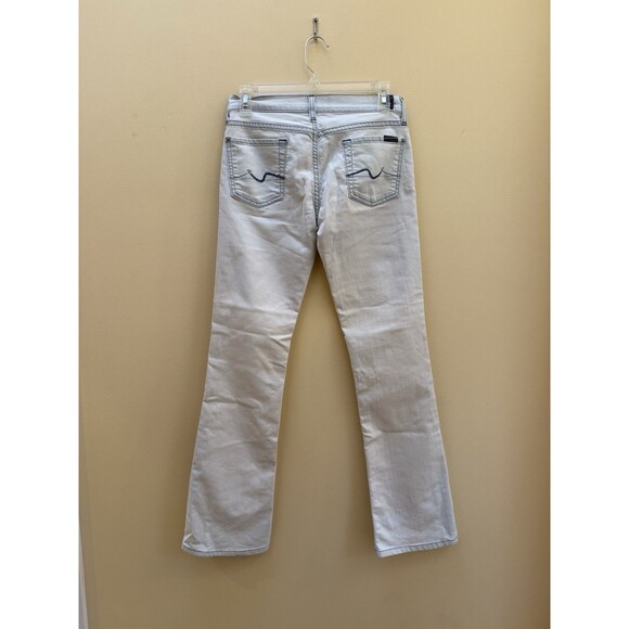 Vintage Seven 7 For All Mankind Jeans Sz 26 White Light Blue Bootcut Flare - Picture 5 of 9